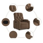 vidaXL Fauteuil inclinable Marron Tissu