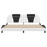 vidaXL Cadre de lit Viana avec LED sans matelas blanc et noir 200x200 cm