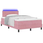 vidaXL Lit à ressort LED avec matelas Rose 120 x 200 cm Velours