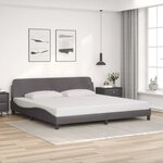 vidaXL Cadre de lit Dover gris 200x200 cm similicuir