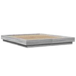 vidaXL Cadre de lit avec lumières LED sonoma gris 160x200 cm