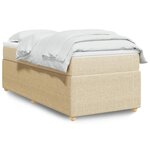 vidaXL Sommier à lattes de lit avec matelas Crème 100x200 cm Tissu