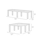 Table de Jardin coloris graphite - finition bois - ALLIBERT BY KETER modulable - 8 - 10 personnes - JULIE