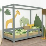 Lit cabane enfant BUNKY 120 x 180 vert sauge
