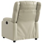 vidaXL Fauteuil inclinable Crème Similicuir