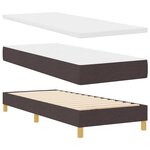 vidaXL Lit à ressorts avec matelas Marron foncé 80 x 200 cm tissu