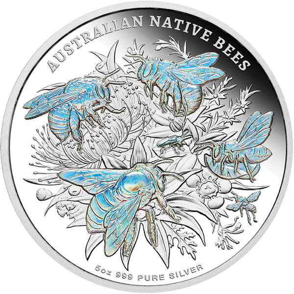 Monnaie AUSTRALIAN NATIVE BEES Special Edition 5 Oz Argent 10$ Niue 2026
