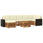 vidaXL Ensemble de canapés d'extérieur 8 Pièces Naturel et Crème