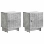 vidaXL Cabinet de chevet 2 Pièces Gris béton 43 x 34 5 x 50 cm