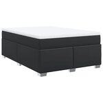 vidaXL Sommier à lattes de lit avec matelas Noir 140x190 cm Similicuir