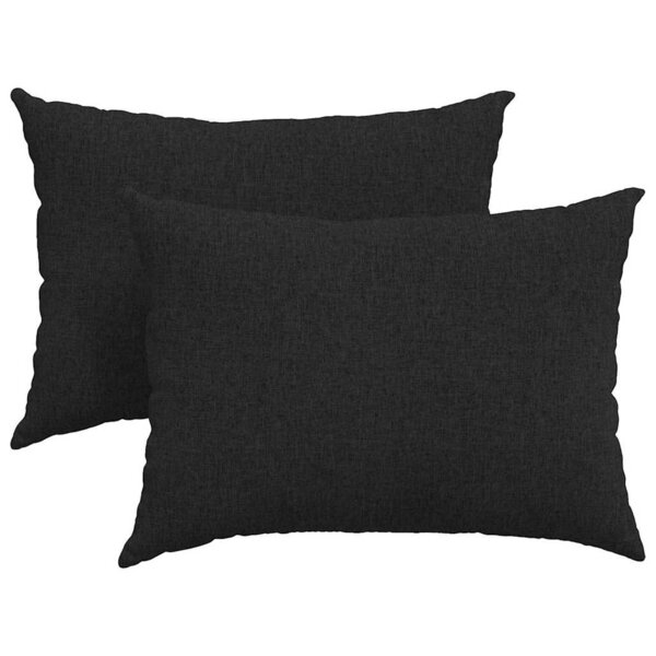 vidaXL Coussins de canapé 2 Pièces Noir 70 x 50 cm tissu