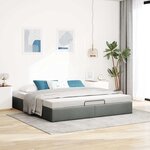 VidaXL Cadre de lit ottoman sans matelas gris foncé 200x200 cm tissu