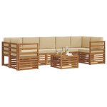 vidaXL Ensemble de canapés d'extérieur 8 Pièces Naturel et Beige