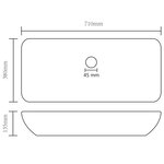 vidaXL Lavabo de luxe rectangulaire Crème mat 71x38 cm Céramique