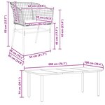 vidaXL Ensemble à manger jardin coussins 9Pièces marron poly rotin verre
