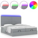VidaXL Cadre de lit ottoman et matelas gris clair 180x200cm tissu