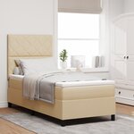 vidaXL Lit à ressort crème 90x200 cm Tissu