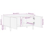 vidaXL Table basse gris clair 80x50x40 cm bois de manguier massif