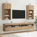 vidaXL Meubles TV muraux 2 Pièces Chêne artisanal 40 5 x 30 x 90 cm