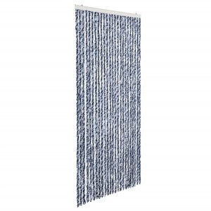 vidaXL Moustiquaire Bleu blanc et argenté 100x220 cm Chenille
