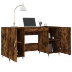 vidaXL Bureau chêne fumé 140x50x75 cm bois d'ingénierie