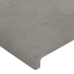 vidaXL Tête de lit à LED Gris clair 163x16x118/128 cm Velours