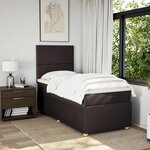 vidaXL Sommier à lattes de lit avec matelas Marron foncé 100x200 cm