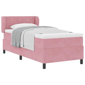 vidaXL Lit à ressorts avec matelas Rose 100 x 200 cm Velours