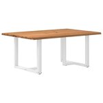 vidaXL Table à manger avec bord naturel 180x100x74cm bois massif chêne