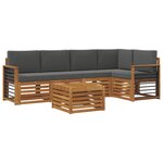 vidaXL Ensemble de canapé d'angle 6 Pièces Naturel et Anthracite