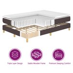 Lit Box Spring vidaXL avec Matelas - Brun Foncé  140x200 cm  Tissu