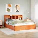vidaXL Cadre de lit sans matelas cire marron 200x200cm bois pin massif