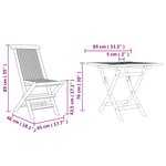 vidaXL Ensemble de salle à manger pour jardin 3 Pièces Marron