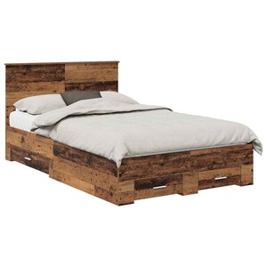 vidaXL Cadre de lit Bois ancien 120 x 190 cm Bois d'ingénierie