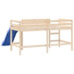 vidaXL Lit mezzanine enfants toboggan 90x200 cm bois pin massif