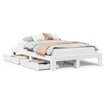 vidaXL Cadre de lit sans matelas blanc 135x190 cm bois de pin massif