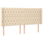 vidaXL Sommier à lattes de lit matelas et LED Crème 180x200 cm Tissu