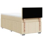 vidaXL Sommier à lattes de lit avec matelas Crème 90x200 cm Tissu