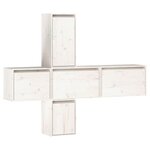 vidaXL Meubles TV 5 Pièces Blanc Bois massif de pin