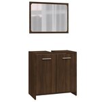 vidaXL Ensemble de meubles de salle de bain 3 Pièces Chêne marron