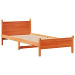 vidaXL Cadre de lit sans matelas cire marron 75x190 cm bois pin massif