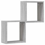 vidaXL Étagères cube murales 2 Pièces sonoma gris 30x15x30 cm