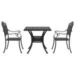 vidaXL Ensemble de tables de jardin 3 Pièces Noir Aluminium coulé