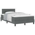 vidaXL Lit à ressorts avec tête de lit Gris foncé 120 x 200 cm tissu
