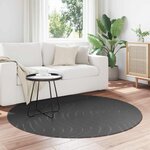 vidaXL Tapis de surface Rond HUARTE Anthracite Ø 120 CM Polyester