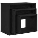 vidaXL Table Gigogne 3 Pièces Chêne noir 55 x 30 x 50 cm