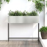 vidaXL Bac de jardin surélevé Argent 100 x 26 x 82 cm Acier galvanisé