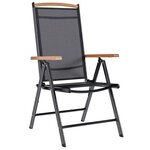 vidaXL Chaises de jardin pliables lot de 4 aluminium et textilène noir