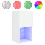 vidaXL Meubles TV avec lumières LED 2 Pièces blanc 30 5x30x60 cm