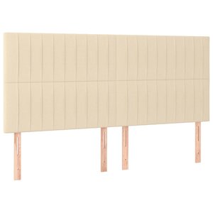 vidaXL Tête de lit Crème 180x5x118/128 cm Tissu